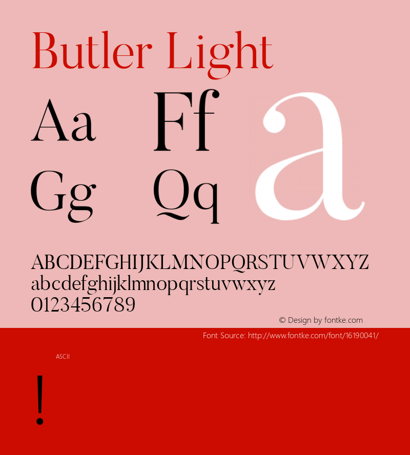 Butler Light 1.000; ttfautohint (v1.4.1) Font Sample