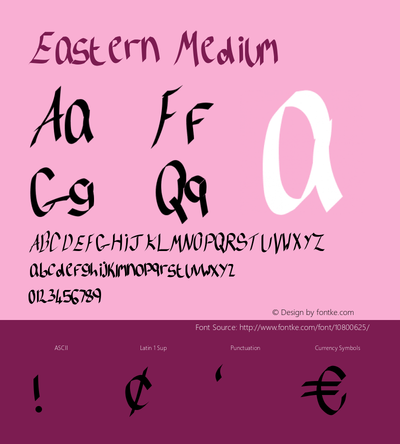Eastern Medium Version 001.000 Font Sample