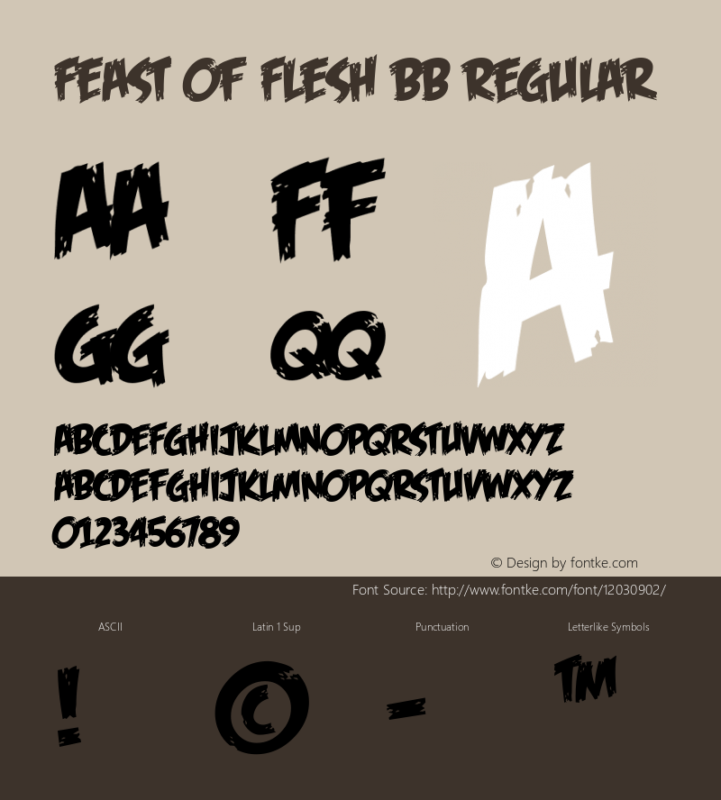 Feast of Flesh BB Regular Macromedia Fontographer 4.1 9/27/2005 Font Sample