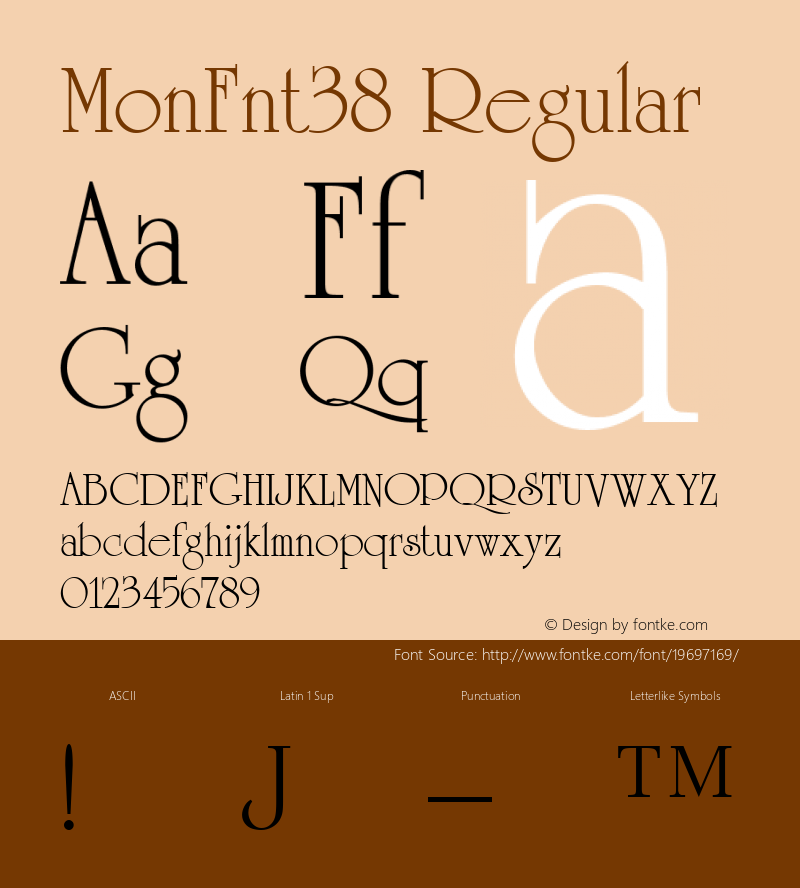 MonFnt38 Version 1.0 Font Sample