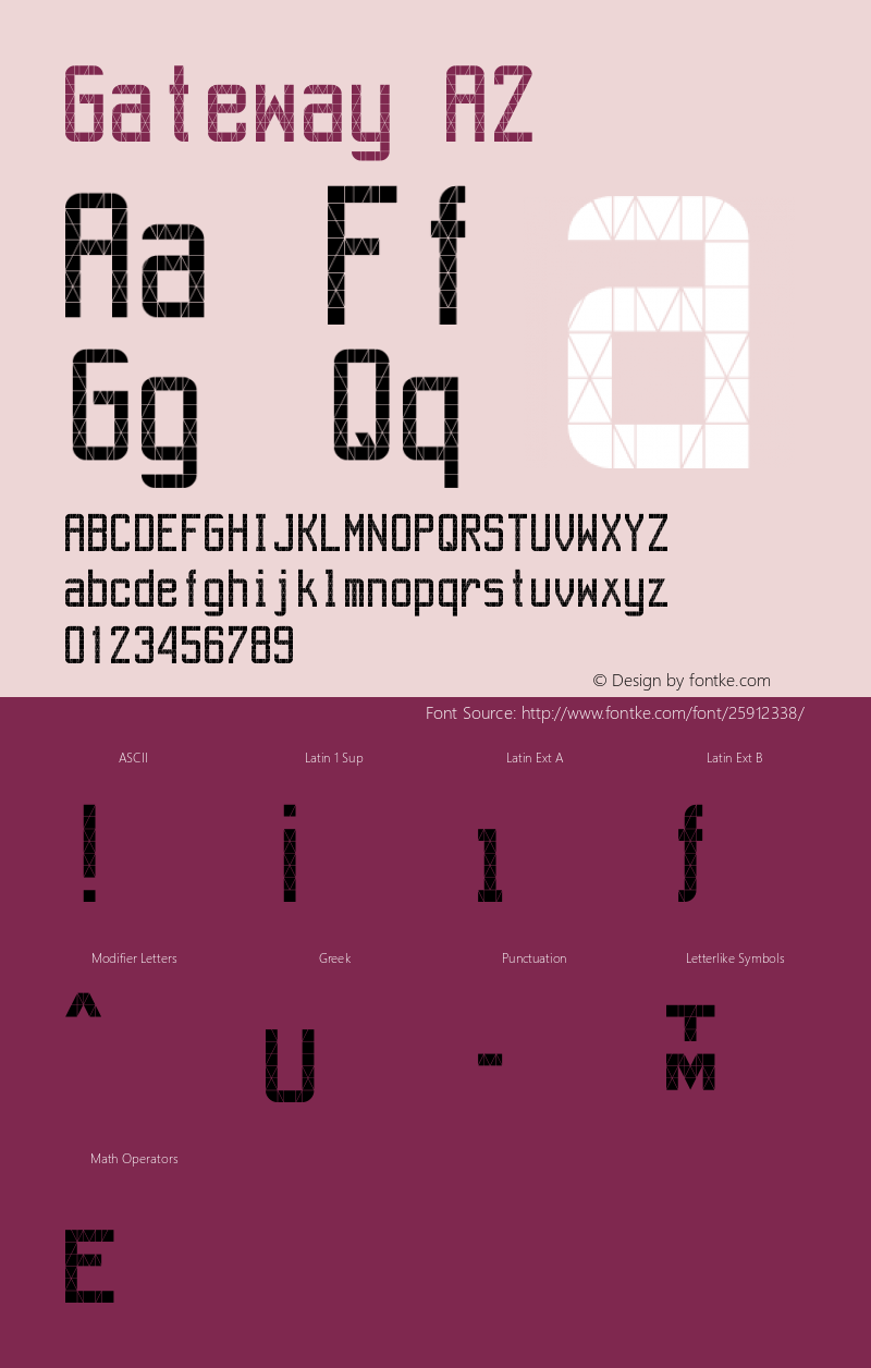 Gateway-A2 Version 001.000 Font Sample