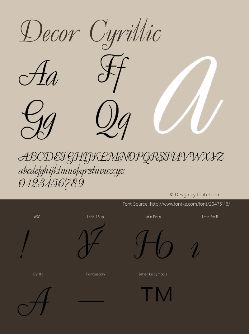 Decor Cyrillic 001.000 Font Sample