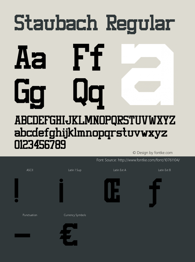 Staubach Regular Version 1.0 Font Sample