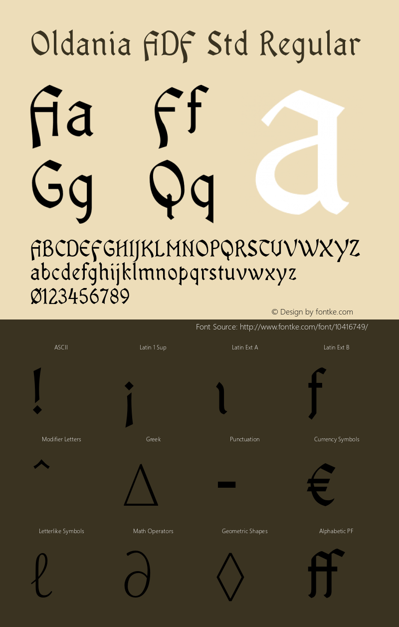 Oldania ADF Std Regular Version 1.006;FFEdit Font Sample