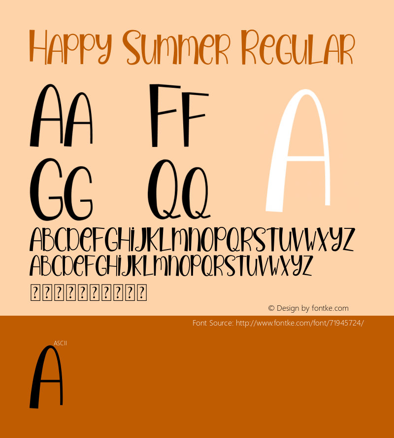 Happy Summer Version 1.00;June 27, 2020;FontCreator 11.5.0.2427 64-bit Font Sample