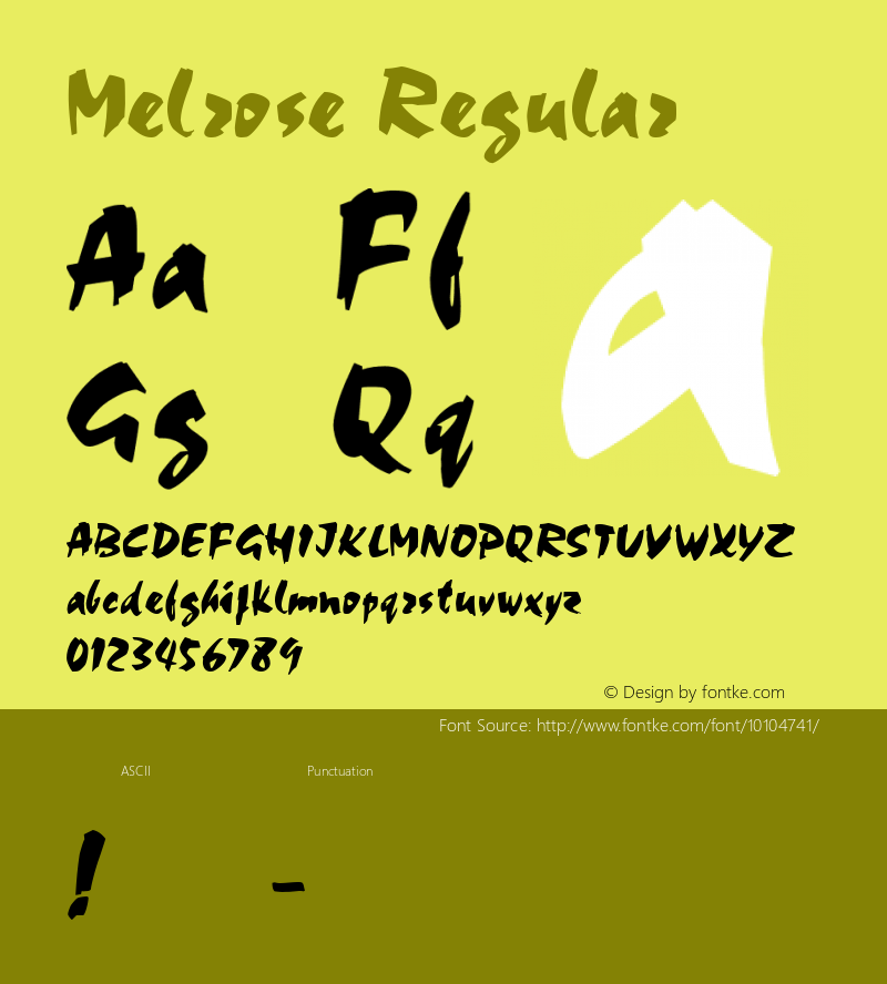 Melrose Regular Unknown Font Sample