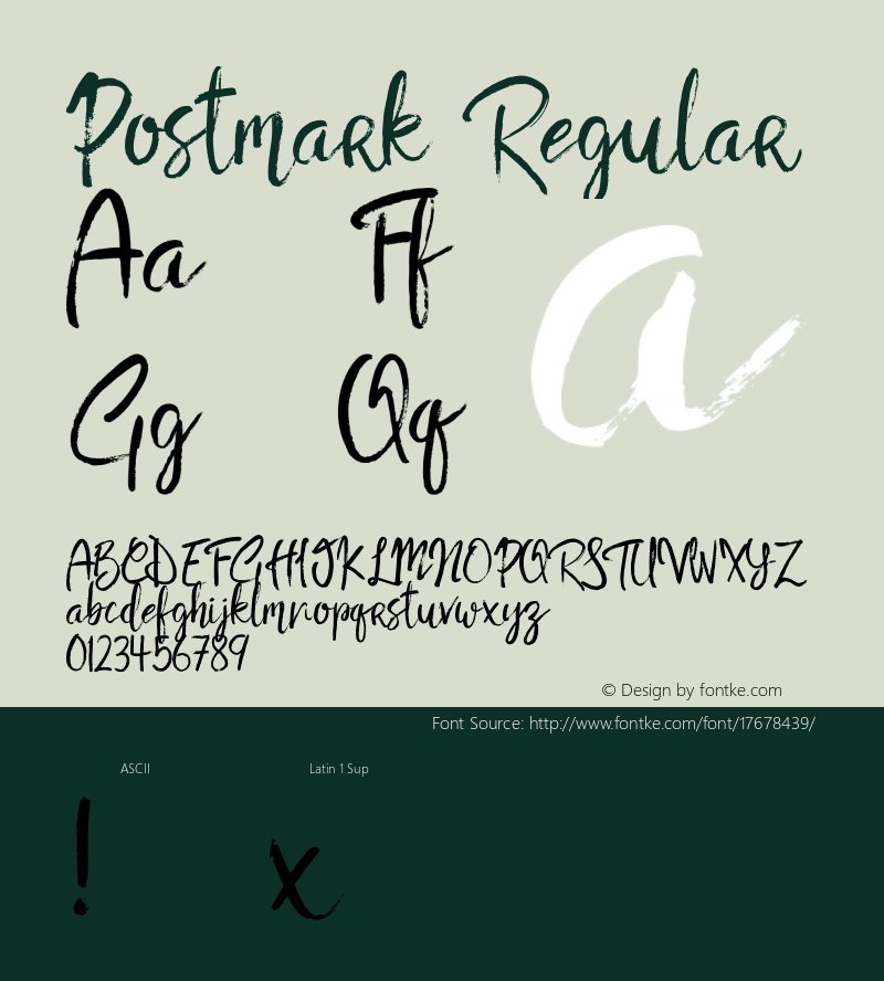 Postmark Regular Version 001.000 Font Sample