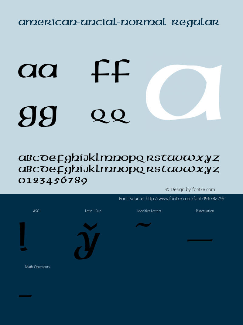 American-Uncial-Normal Converted from D:\WIN\SYSTEM\ST000000.TF1 by ALLTYPE Font Sample