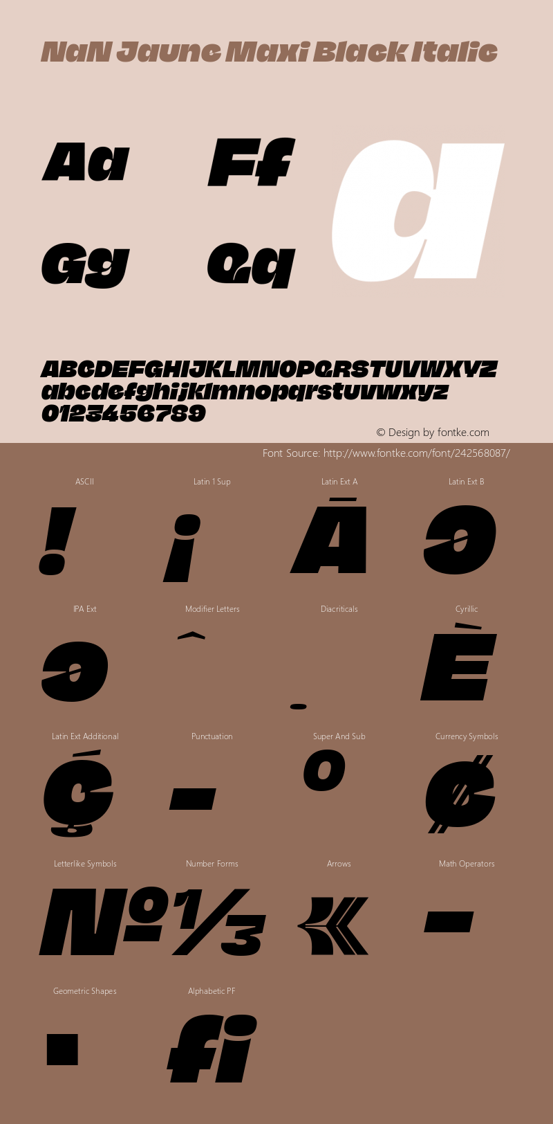 NaN Jaune Maxi Black Italic Version 1.002 | web-ttf图片样张