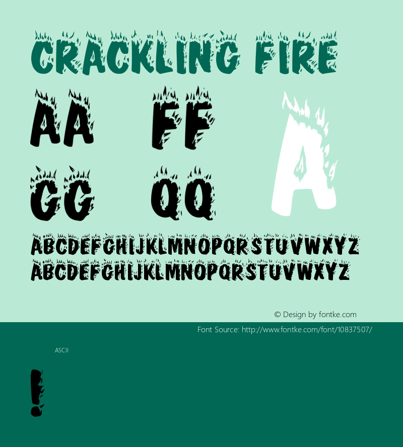 Crackling Fire Version 001.000 Font Sample
