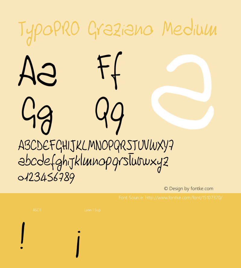 TypoPRO Graziano Medium Version 001.000 Font Sample