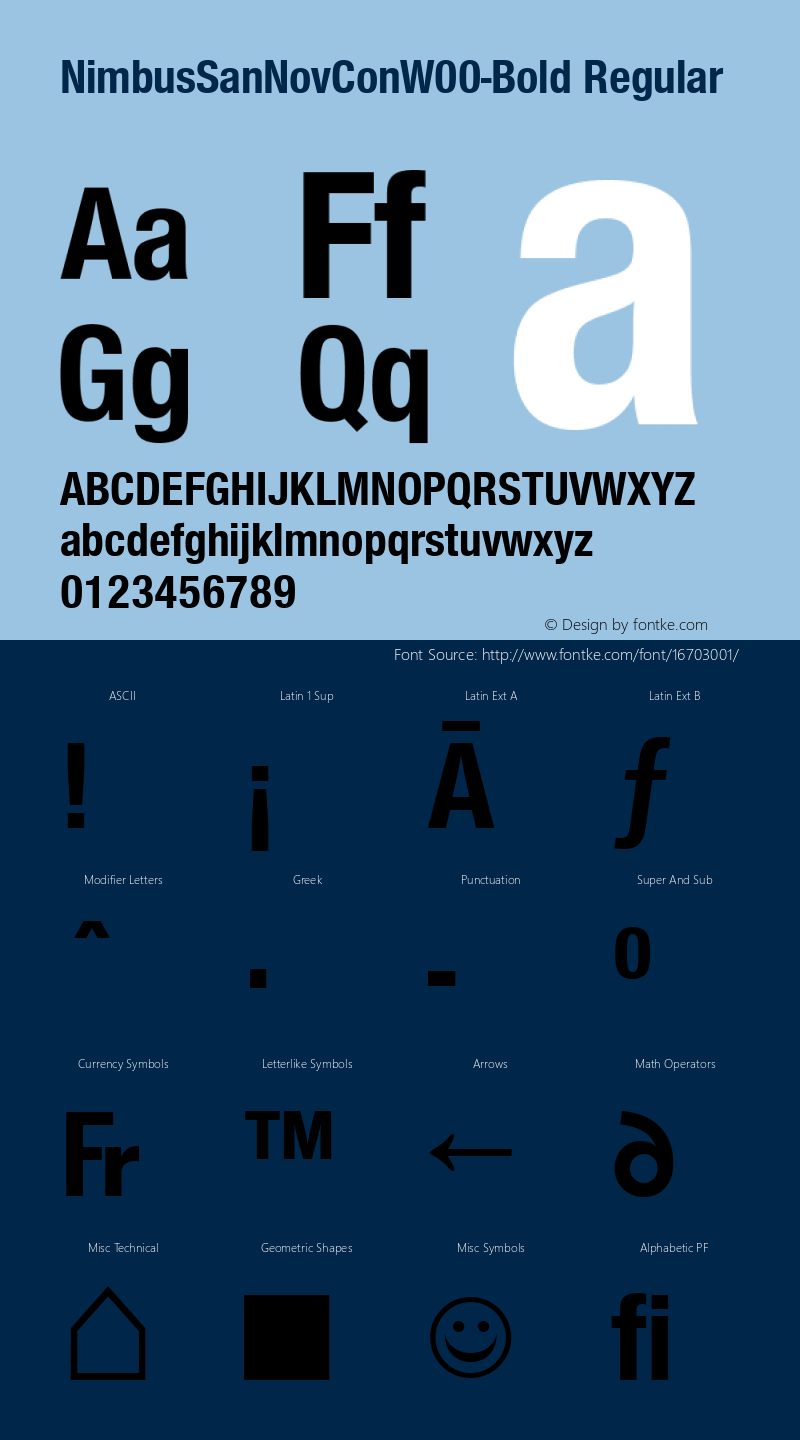 NimbusSanNovConW00-Bold Regular Version 1.10 Font Sample