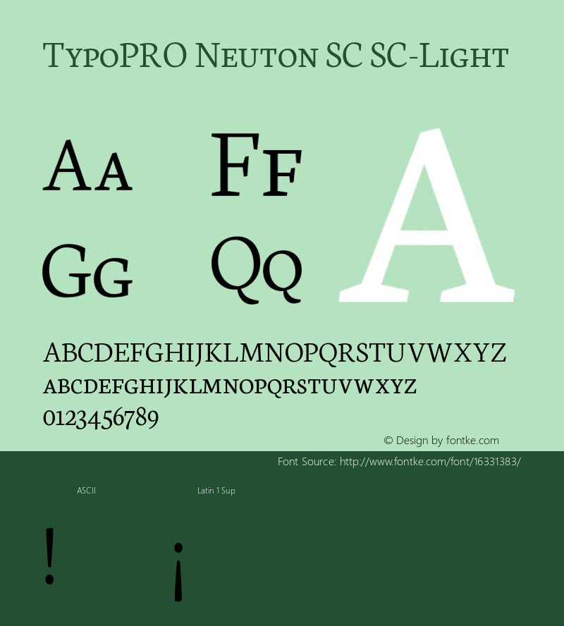 TypoPRO Neuton SC SC-Light Version 1.46 Font Sample