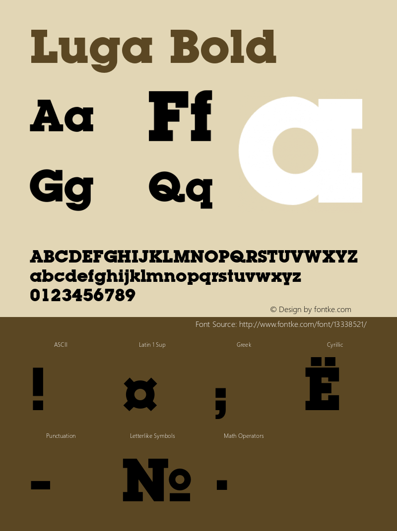 Luga Bold Version 1.000;PS 001.001;hotconv 1.0.38 Font Sample