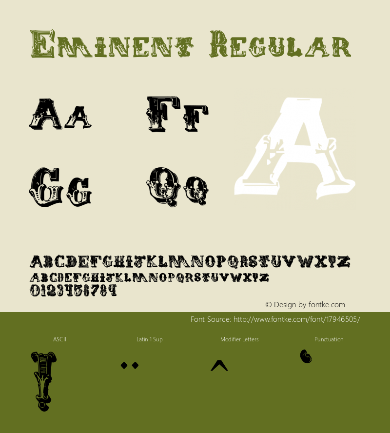 Eminent Regular Version 1.00 August 17, 2010, initial release, www.yourfonts.com Font Sample