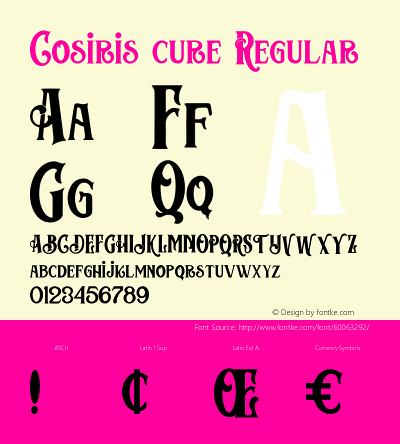 Cosiris cure Version 1.00;March 29, 2020;FontCreator 12.0.0.2563 64-bit Font Sample