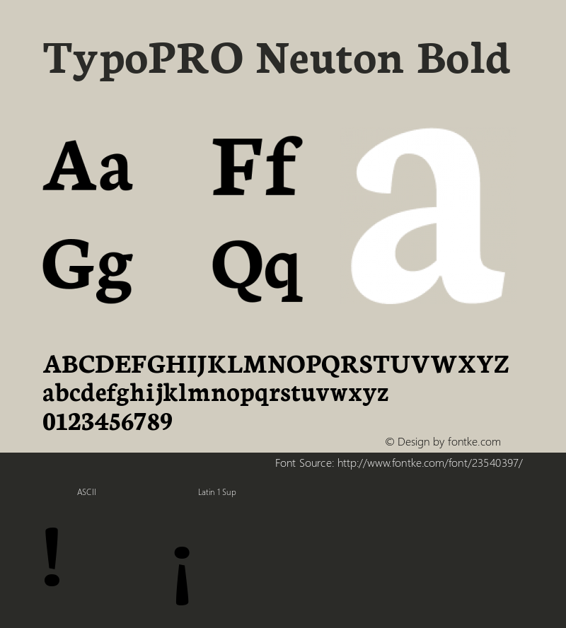 TypoPRO Neuton Bold Version 1.46 Font Sample