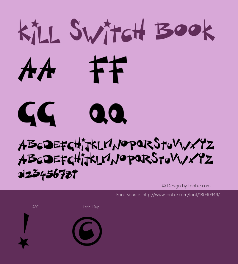 Kill Switch Book Version 1.0 Font Sample