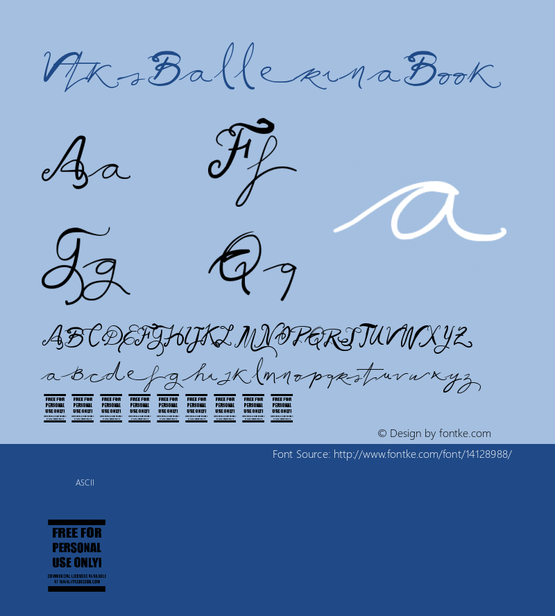 Vtks Ballerina Book Version 1.00 December 14, 20 Font Sample