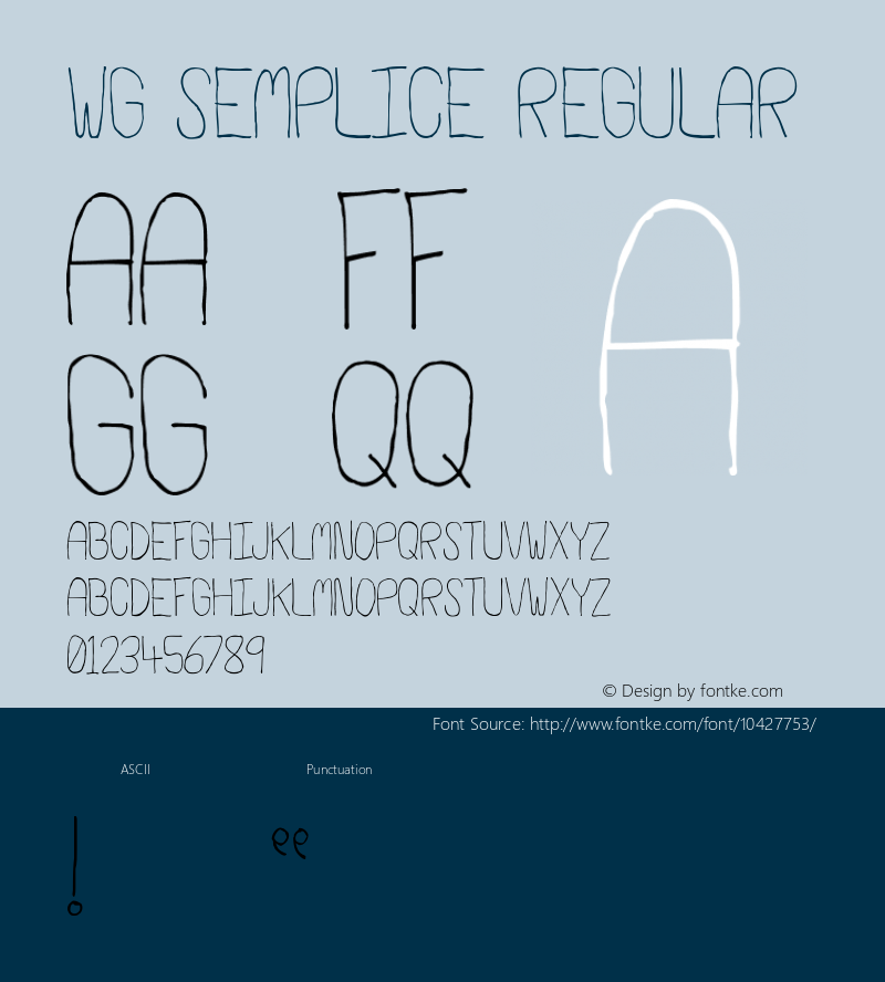 WG Semplice Regular Unknown Font Sample