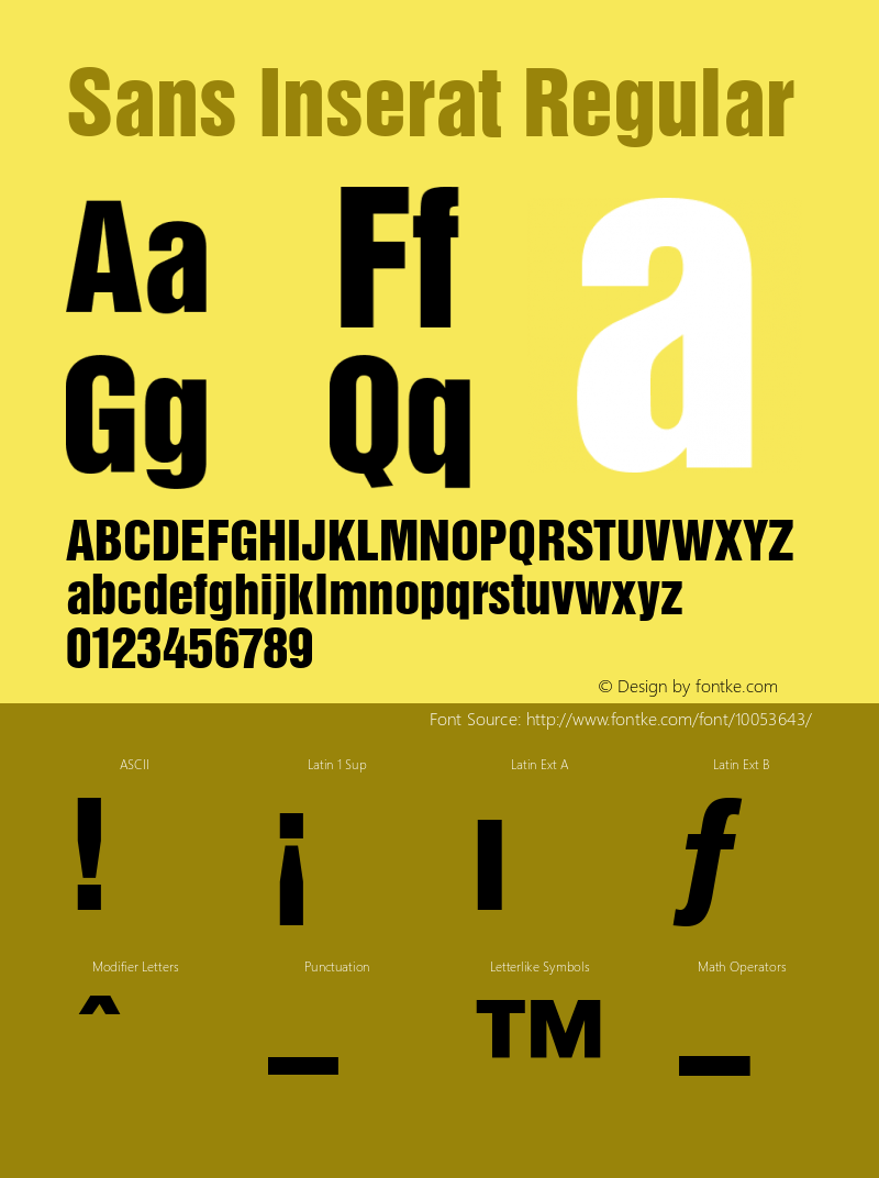 Sans Inserat Regular 001.000 Font Sample