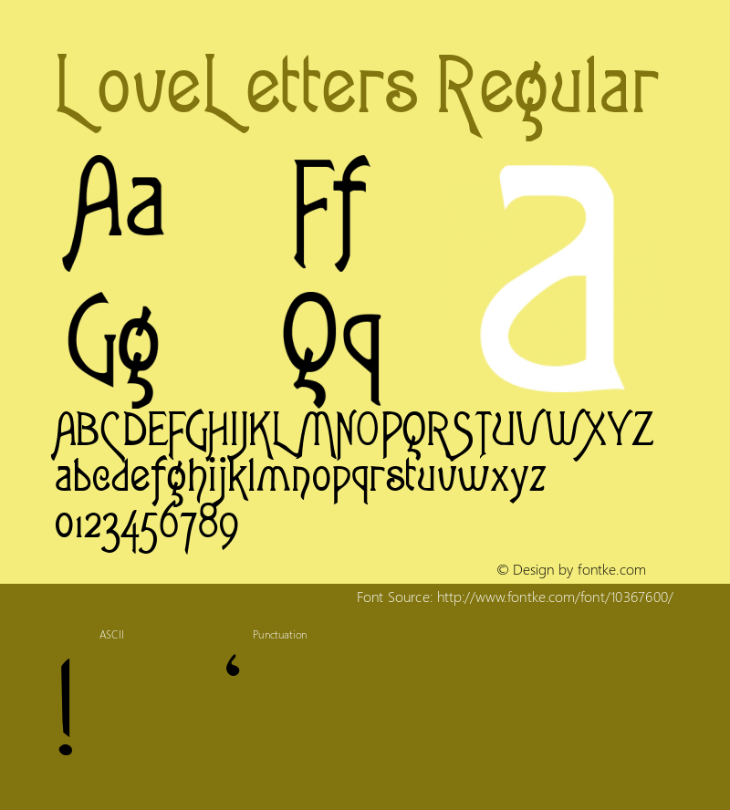 LoveLetters Regular Rev. 003.000 Font Sample