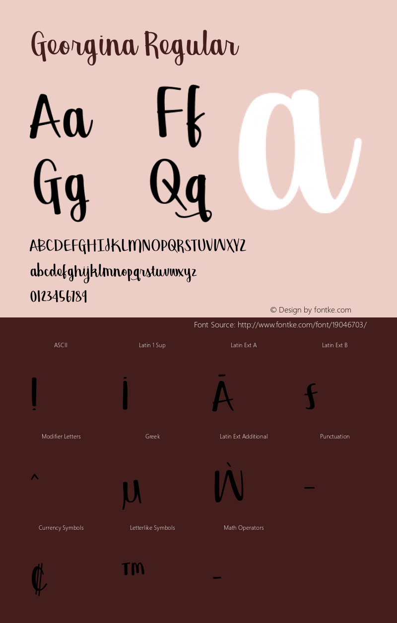 Georgina Regular Version 1.000 Font Sample