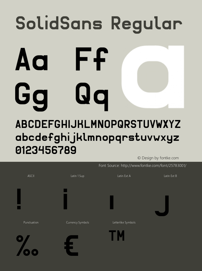 SolidSans Version 1 Font Sample