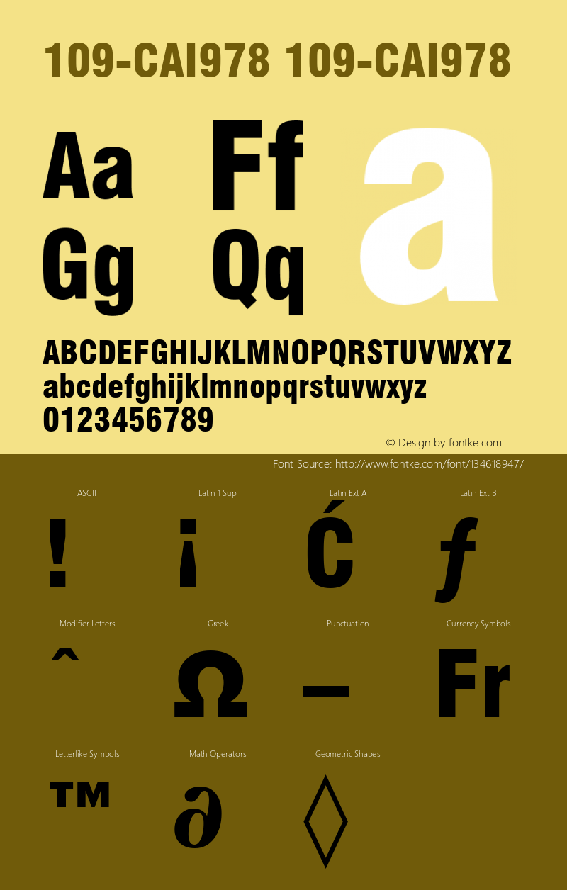 109-CAI978 Version 3.0 Font Sample