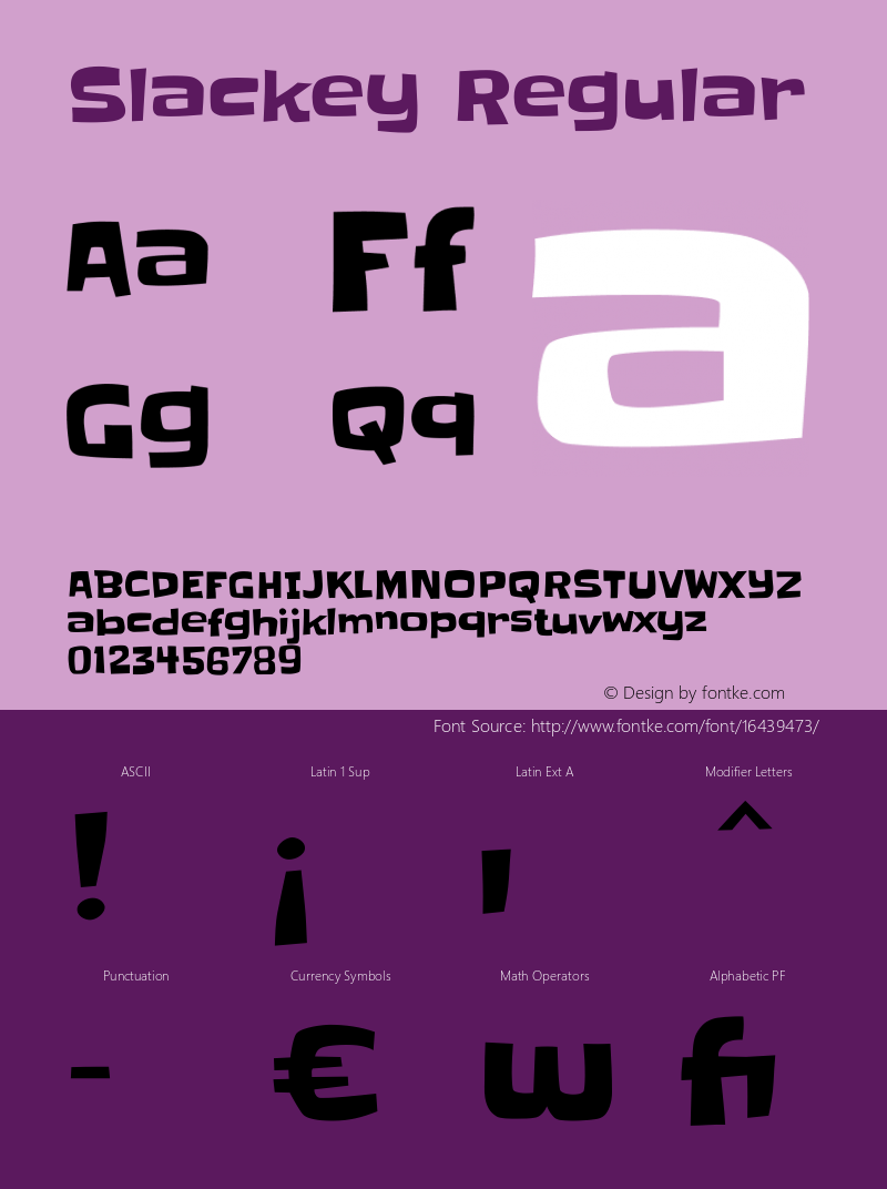 Slackey Regular Version 1.000 Font Sample