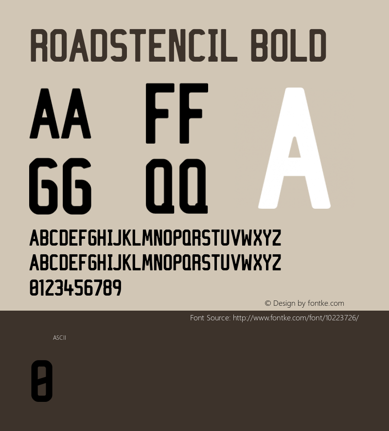 roadstencil Bold Version 001.000 Font Sample