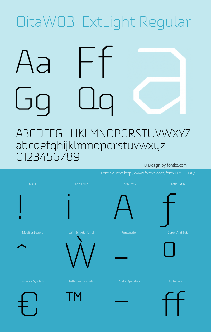 Oita W03 Ext Light Version 1.00 Font Sample