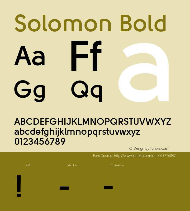 Solomon Bold Unknown Font Sample