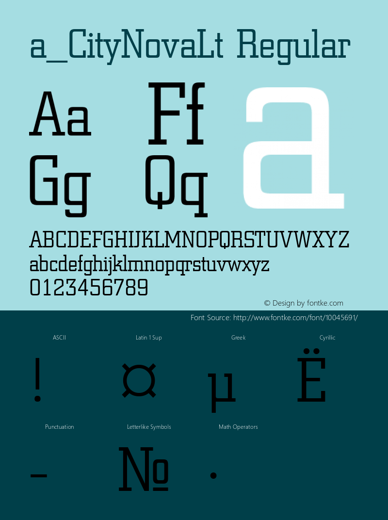 a_CityNovaLt Regular 01.03 Font Sample