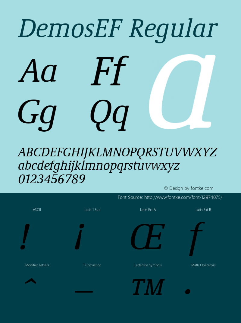 DemosEF Regular 001.000 Font Sample