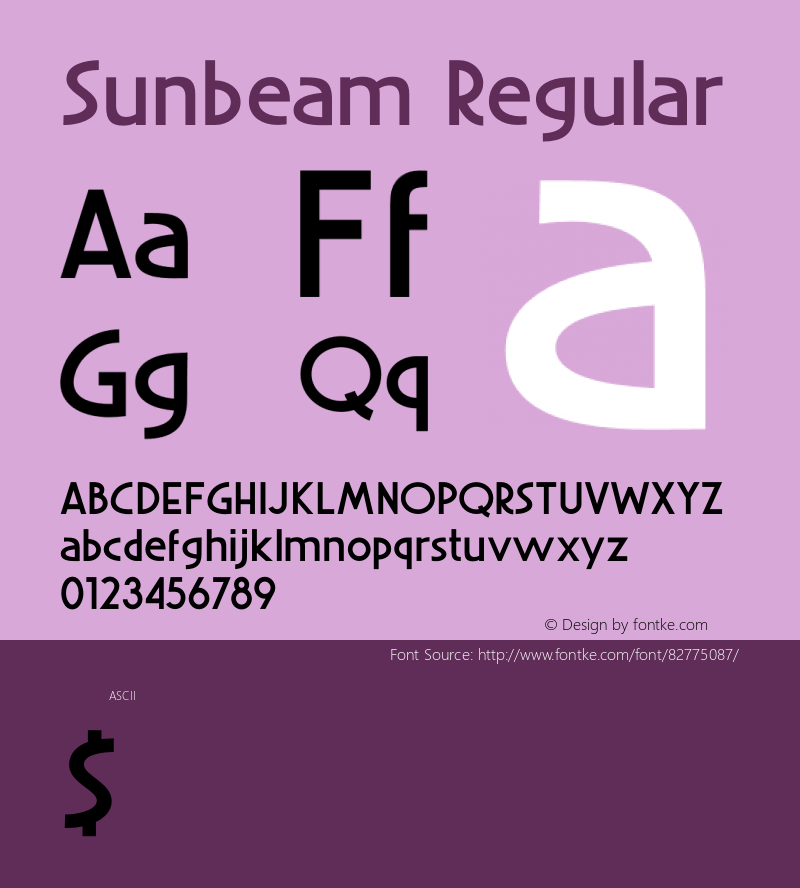 Sunbeam Version 1.00;September 3, 2020;FontCreator 13.0.0.2683 64-bit Font Sample