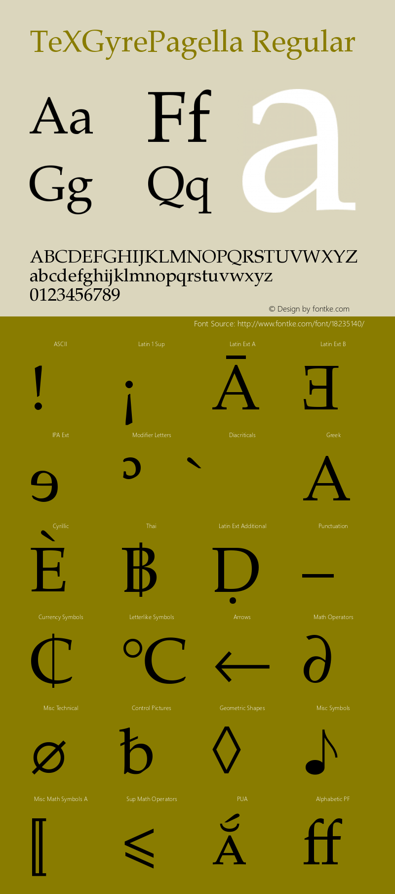 TeXGyrePagella Regular Version 1.103;PS 1.103;hotconv 1.0.49;makeotf.lib2.0.14853 Font Sample