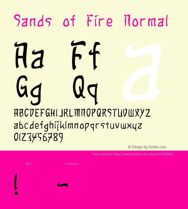 Sands of Fire Normal Version 1.0 Font Sample