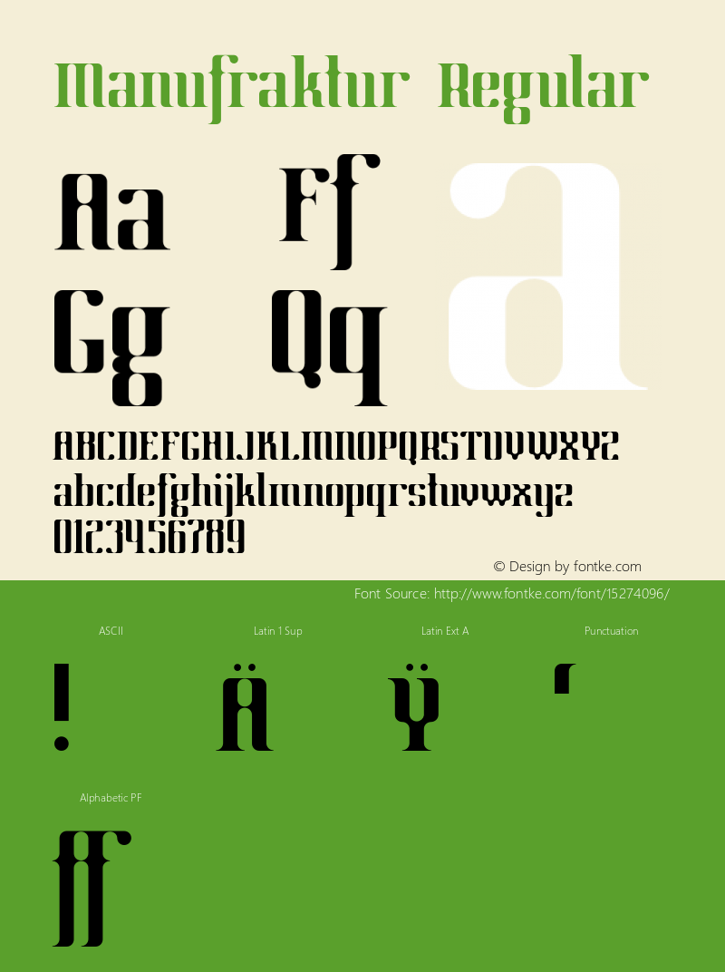 Manufraktur Regular 001.000 Font Sample