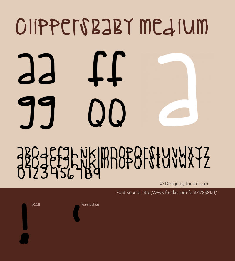 ClippersBaby Medium Version 001.000 Font Sample