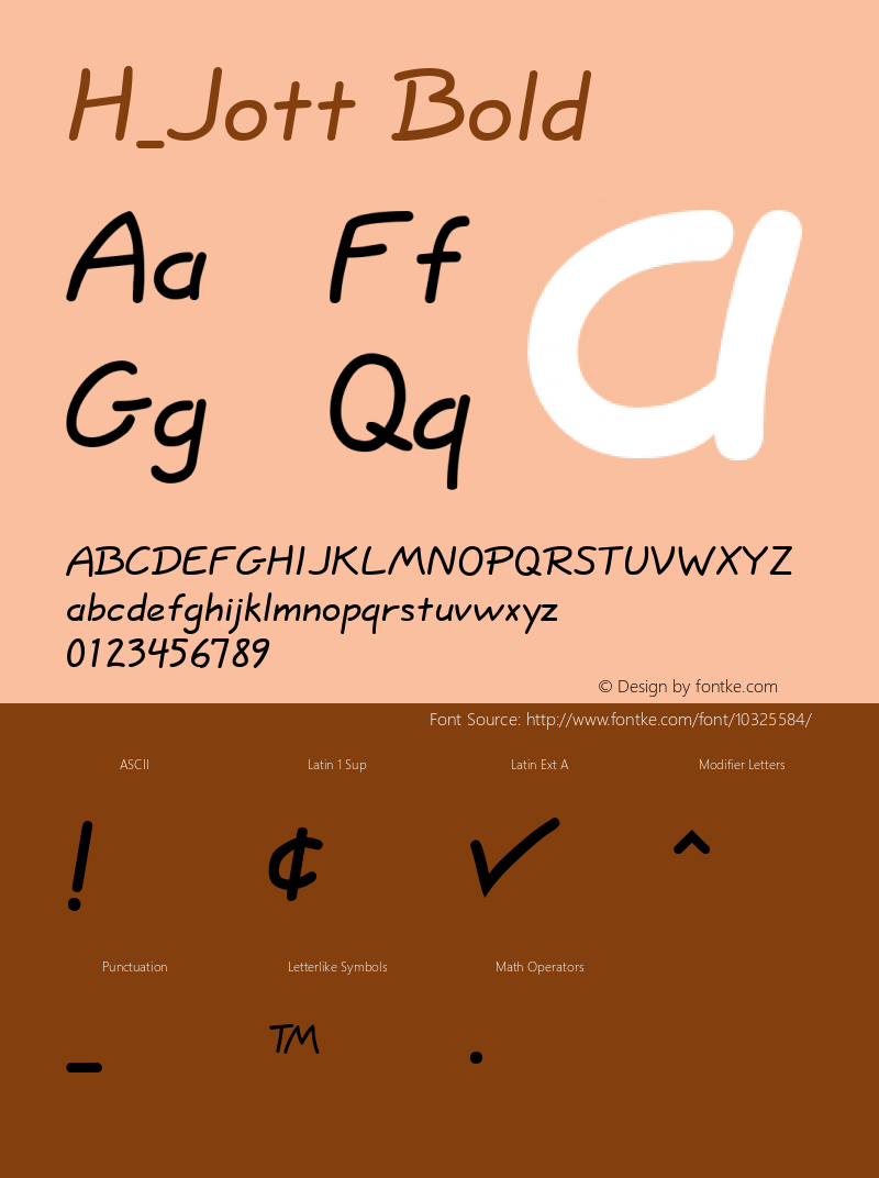 H_Jott Bold 1997.01.21 Font Sample