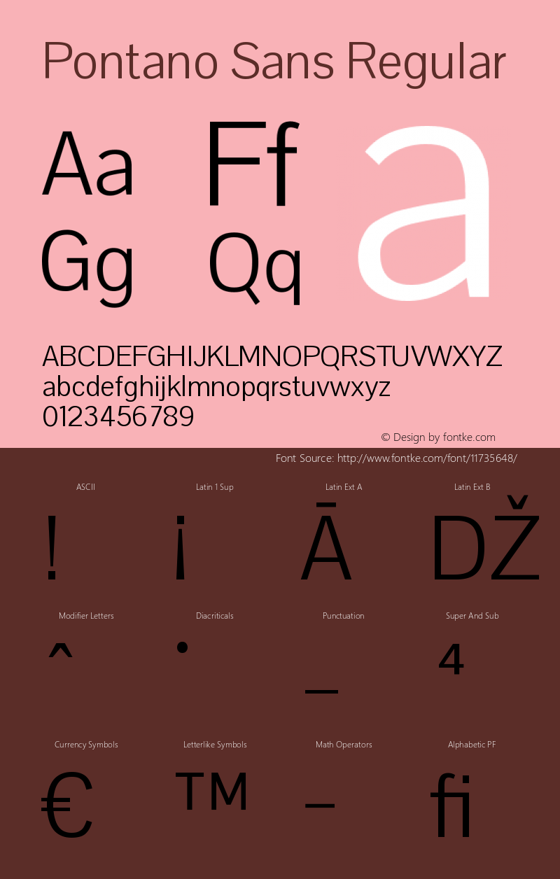 Pontano Sans Regular Version 1.001 Font Sample