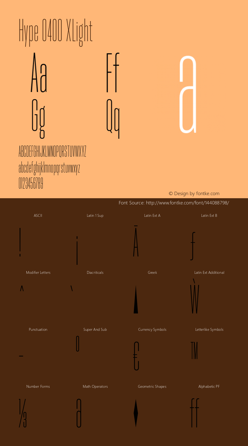Hype 0400 XLight Version 1.000;hotconv 1.0.109;makeotfexe 2.5.65596 Font Sample