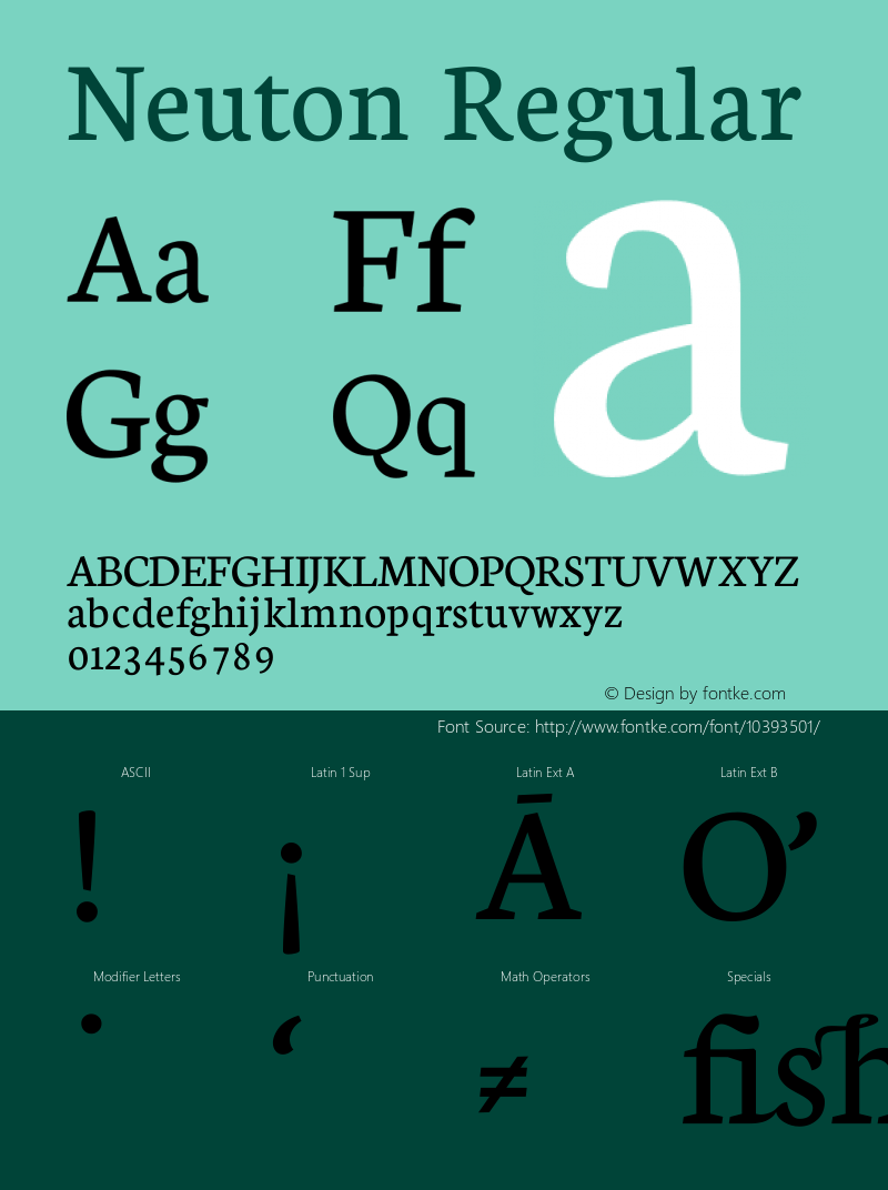 Neuton Regular Version 1.1 Font Sample