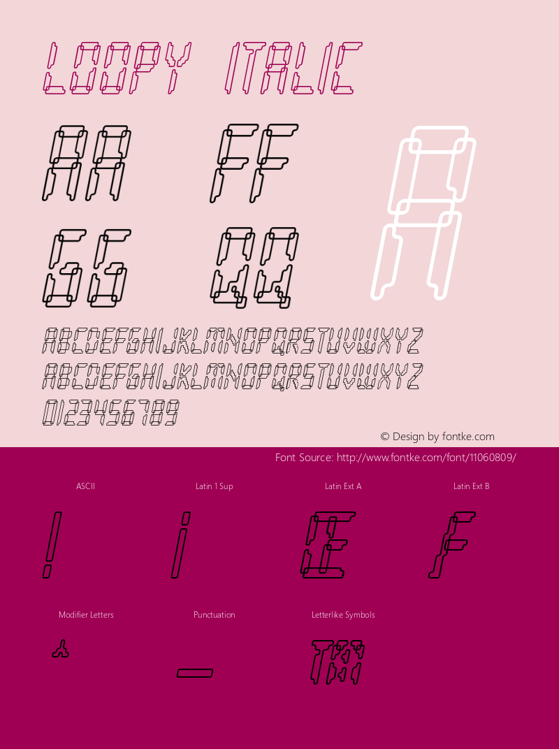 Loopy Italic Version 001.000 Font Sample