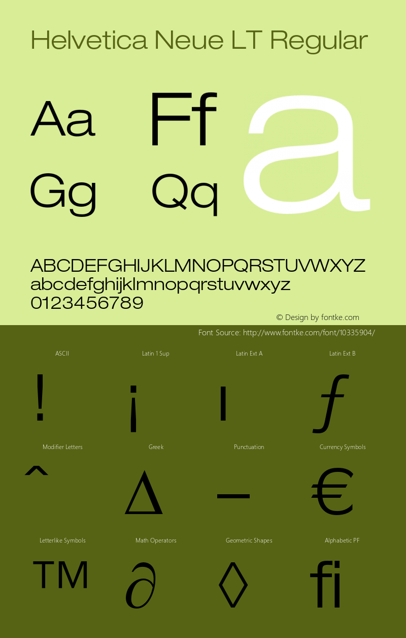 Helvetica Neue LT Regular 006.000 Font Sample