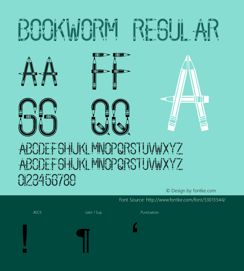 Bookworm Macromedia Fontographer 4.1 6/3/96 {DfLp-URBC-66E7-7FBL-FXFA} Font Sample