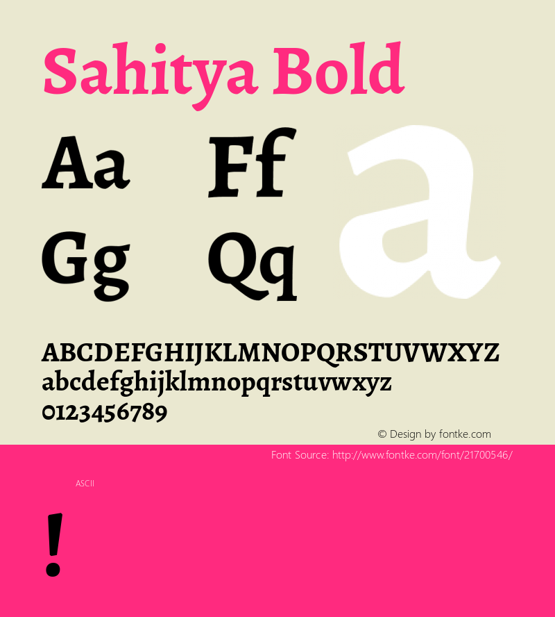 Sahitya Bold  Font Sample