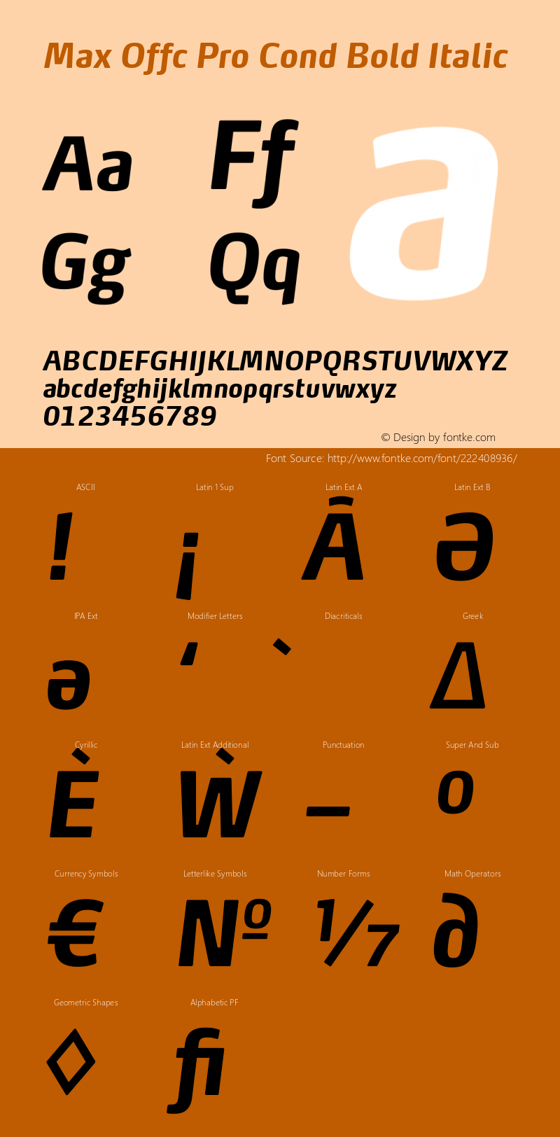 Max Offc Pro Cond Bold Italic Version 7.504; 2014; Build 1021图片样张