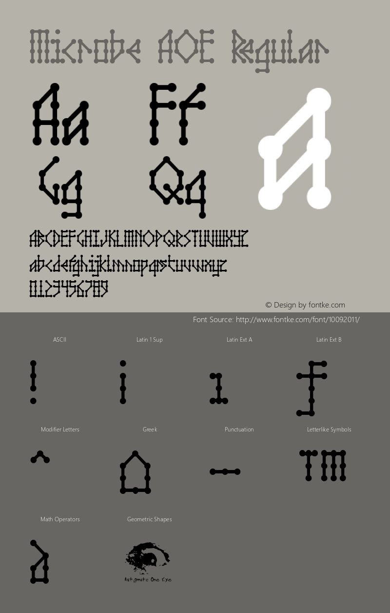 Microbe AOE Regular Macromedia Fontographer 4.1.2 6/17/01 Font Sample